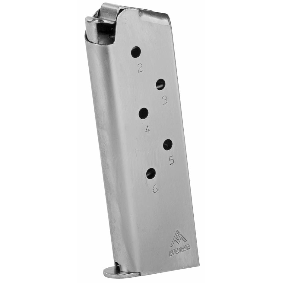 Mec-Gar Colt 1911 Officer Magazine 45 ACP 6 Rounds Nickel Steel